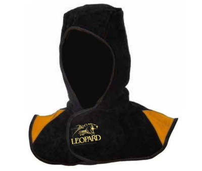 Capuz soldador de cuero negro